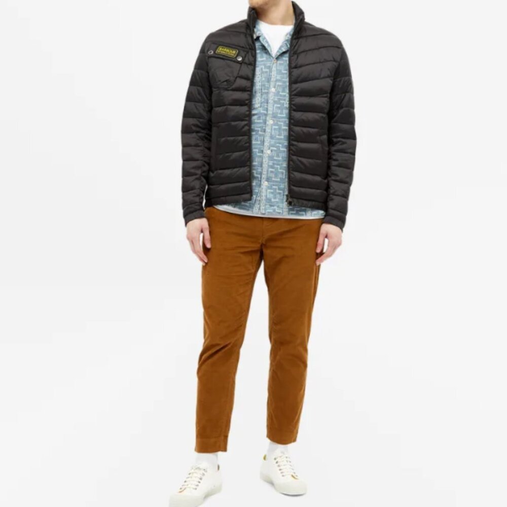 Barbour International Men's Black Puffer with Yellow Lining - Picture 9 of 9